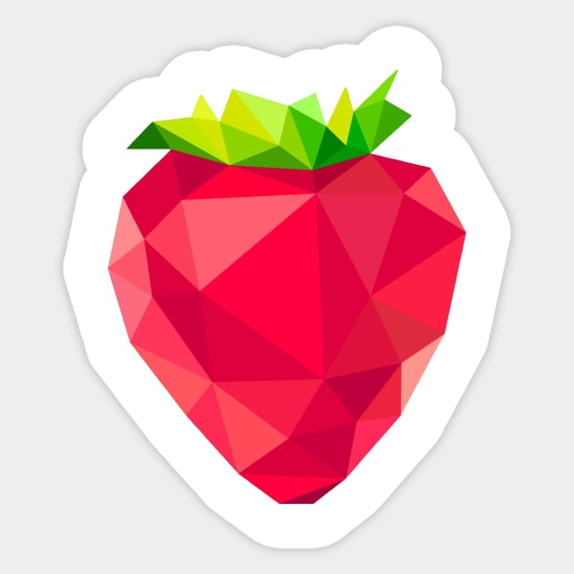 MINIMALISTIC POLYGON STRAWBERRY Sticker by itsyaboifabian